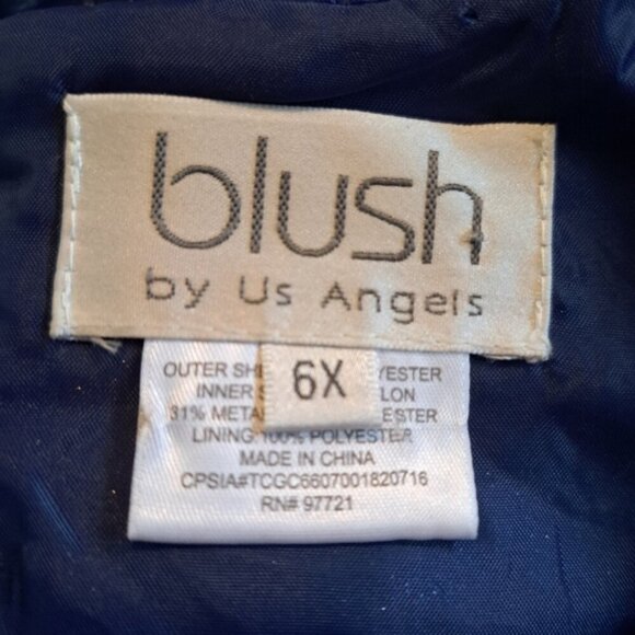 Blush by US Angels girls size 6X blue & silver sleeveless dress, EUC - Picture 5 of 6
